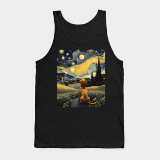 Starry Night Dachshund  Dog , Van Gogh Dachshund Art Tank Top